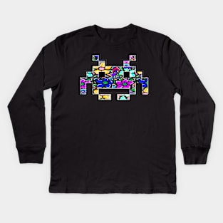 Invader,Game,gamer,retro,video,games by LowEndGraphics Kids Long Sleeve T-Shirt